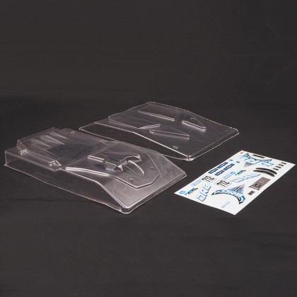 FTX DR8 Clear Bodyshell and Blue Decal